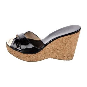 Jimmy Choo Patent Leather Slide Wedges